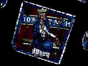 King Joath (detail) from the North Rose Window, c.1223 by French School